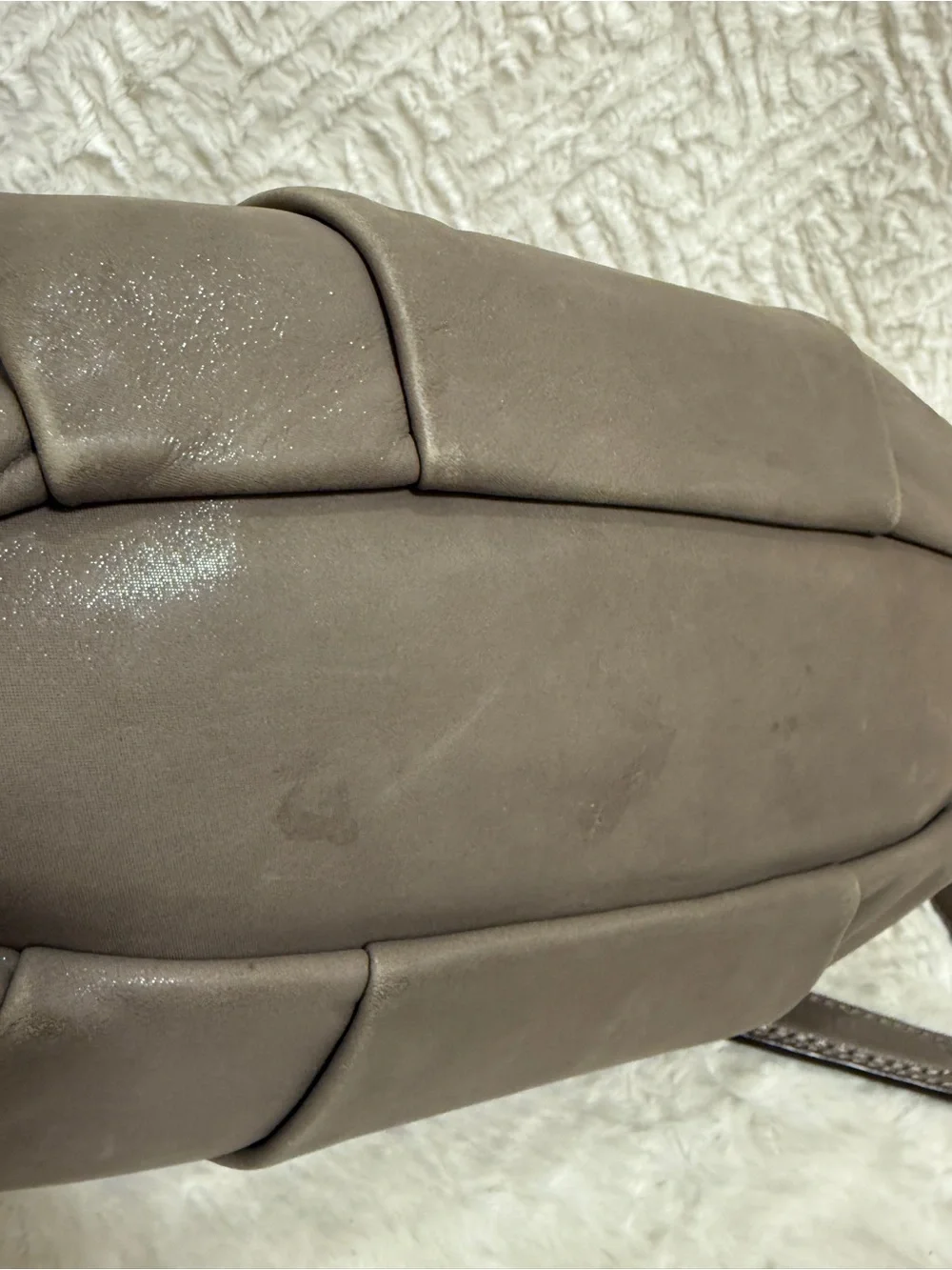 Y2K Coach Gray Leather Pleated Shoulder Bag